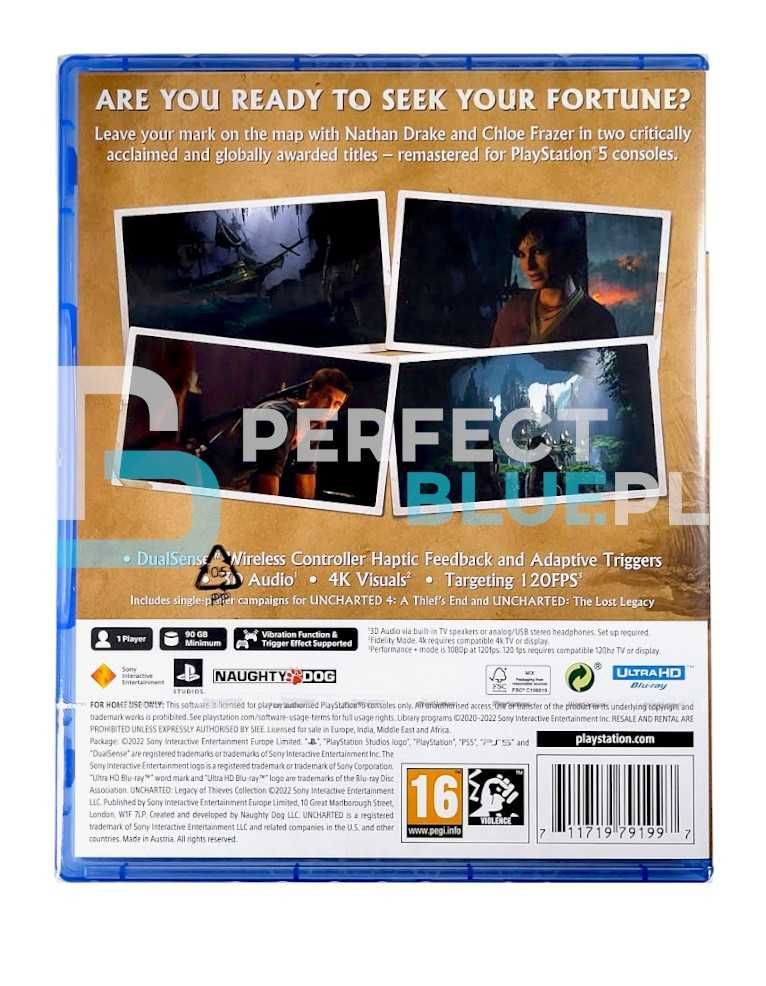 Uncharted: Kolekcja Dziedzictwo Złodziei / PS5 / Perfect Blue / Służew
