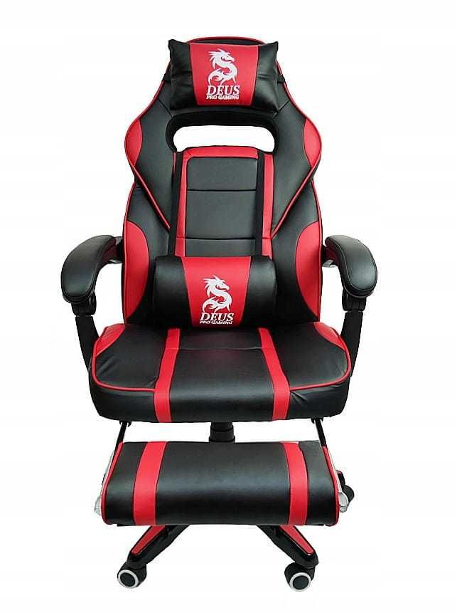 Fotel Gamingowy obrotowy dla graczy DEUS LARGE Red