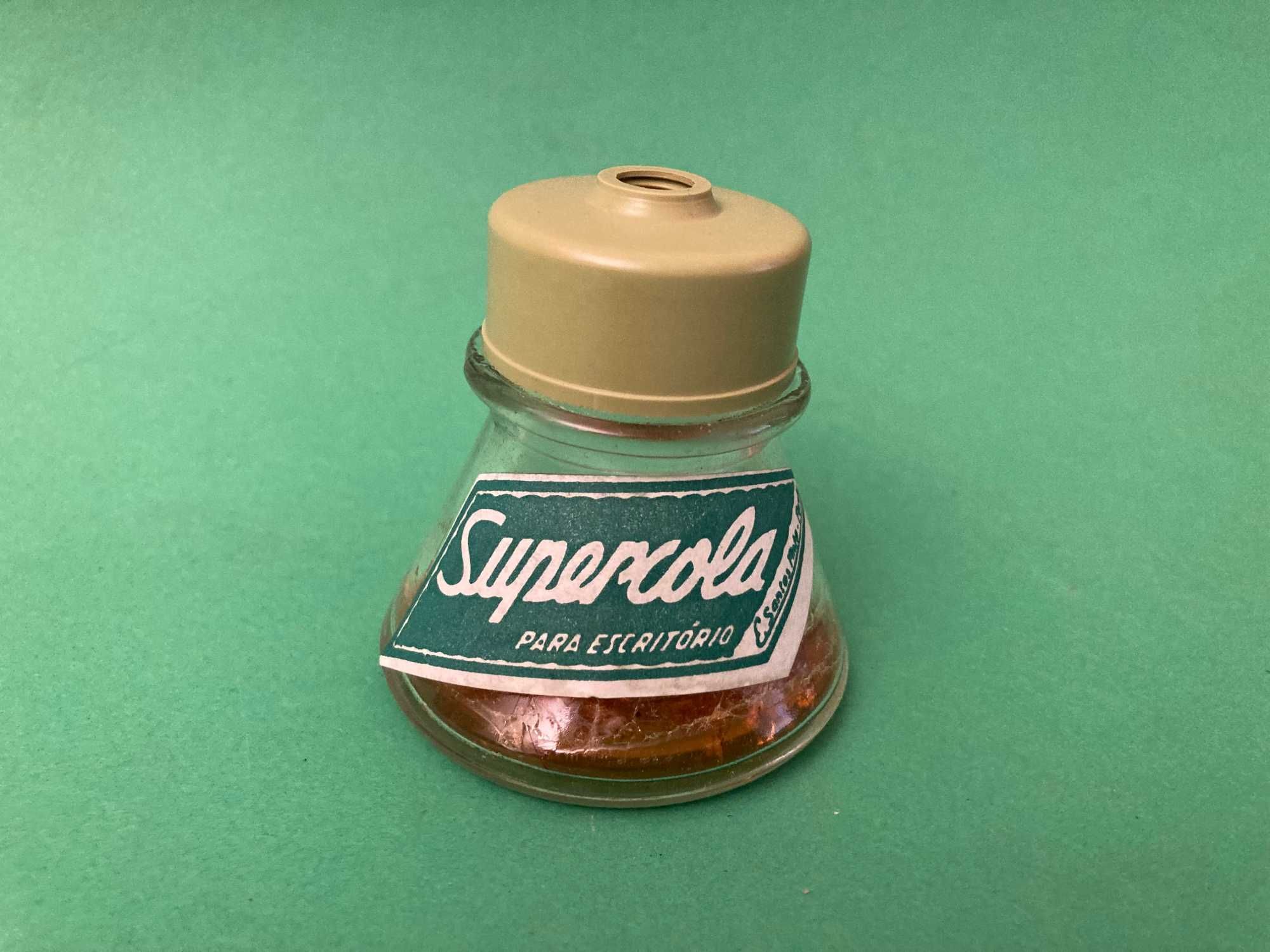 Frasco em Vidro de Cola Supercola Anos 60/70 tamanho pequeno