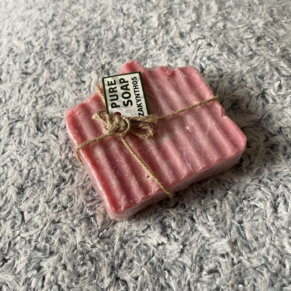Mydlo w kostce pure soap handmade rose zakynthos grecja
