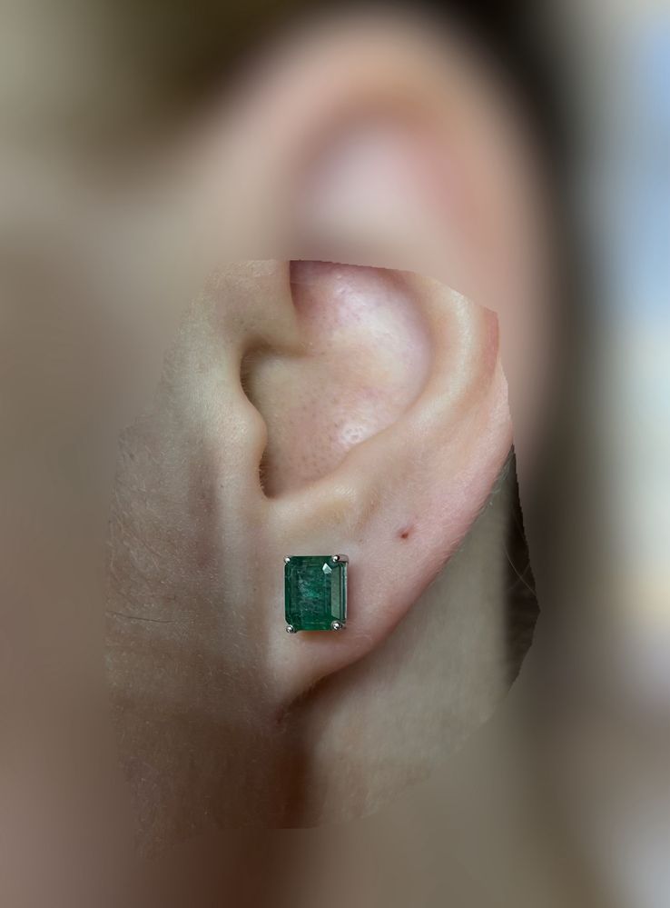 Серьги с изумрудами 2.60ct золото 585 сережки смарагд