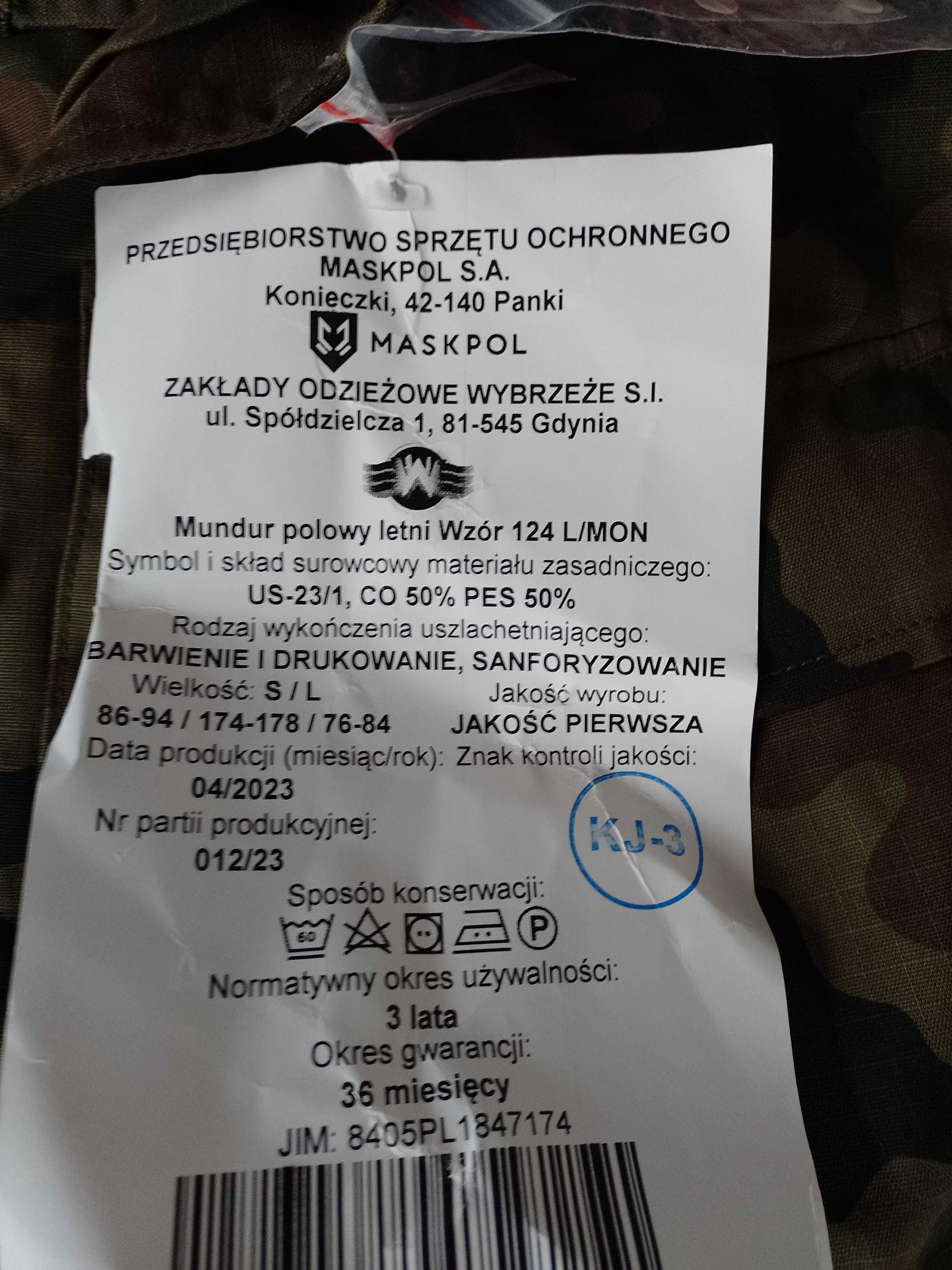 Mundur wojskowy letni wzór 124L/MON