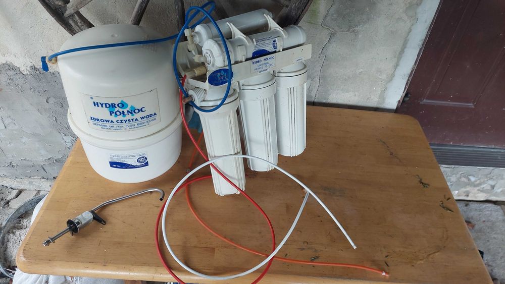 System filtrujący odwróconej osmozy Hydro Północ zbiornik kran głowica