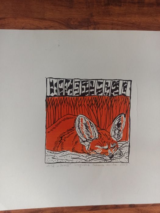 Litografia odbitka Fenek