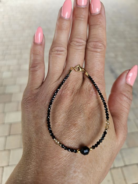 Bransoletka kamienie naturalne Spinel Onyks Kocie oko