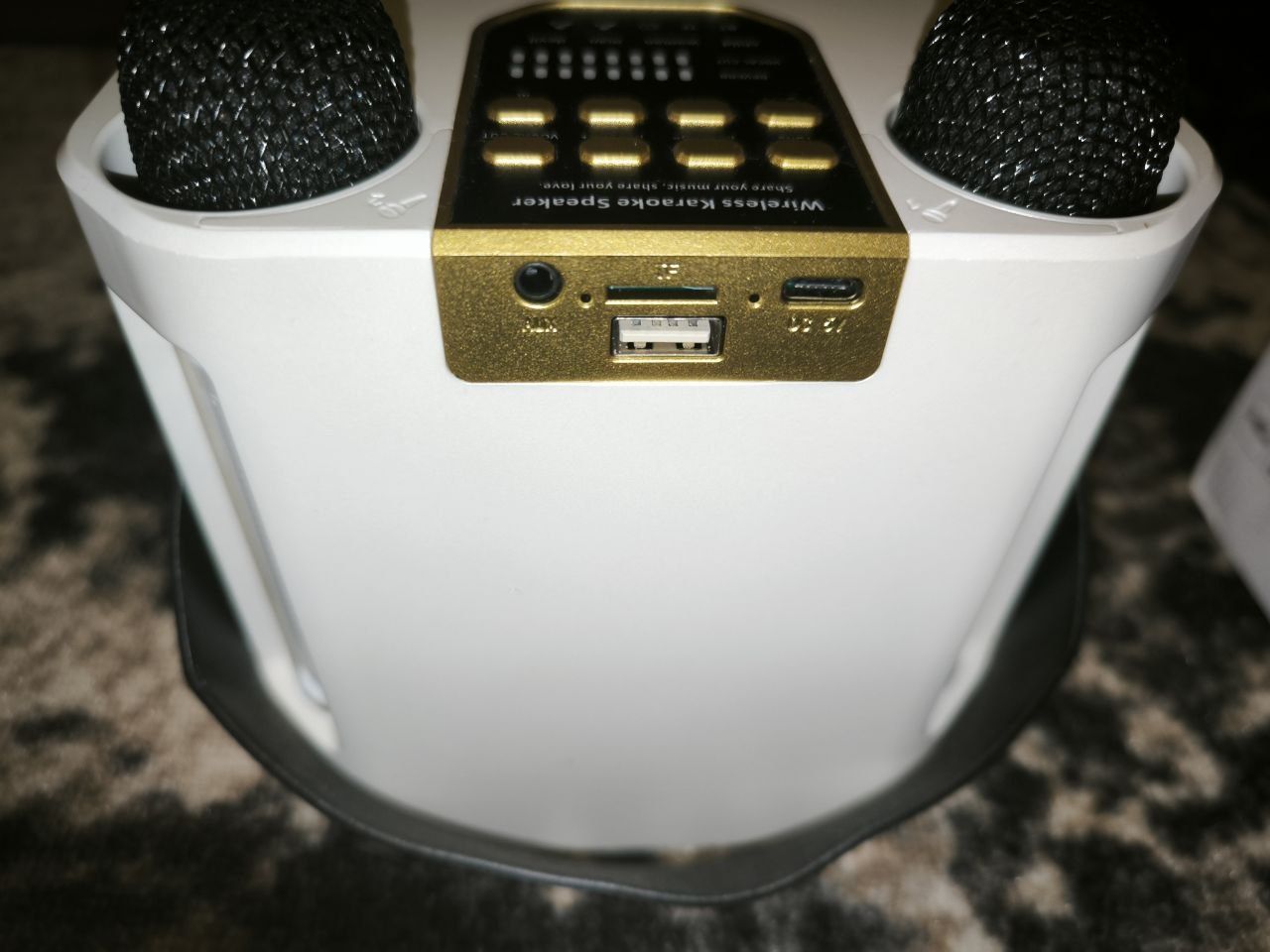 Караоке колонка Bluetooth Koleer с 2-мя микрофонами
