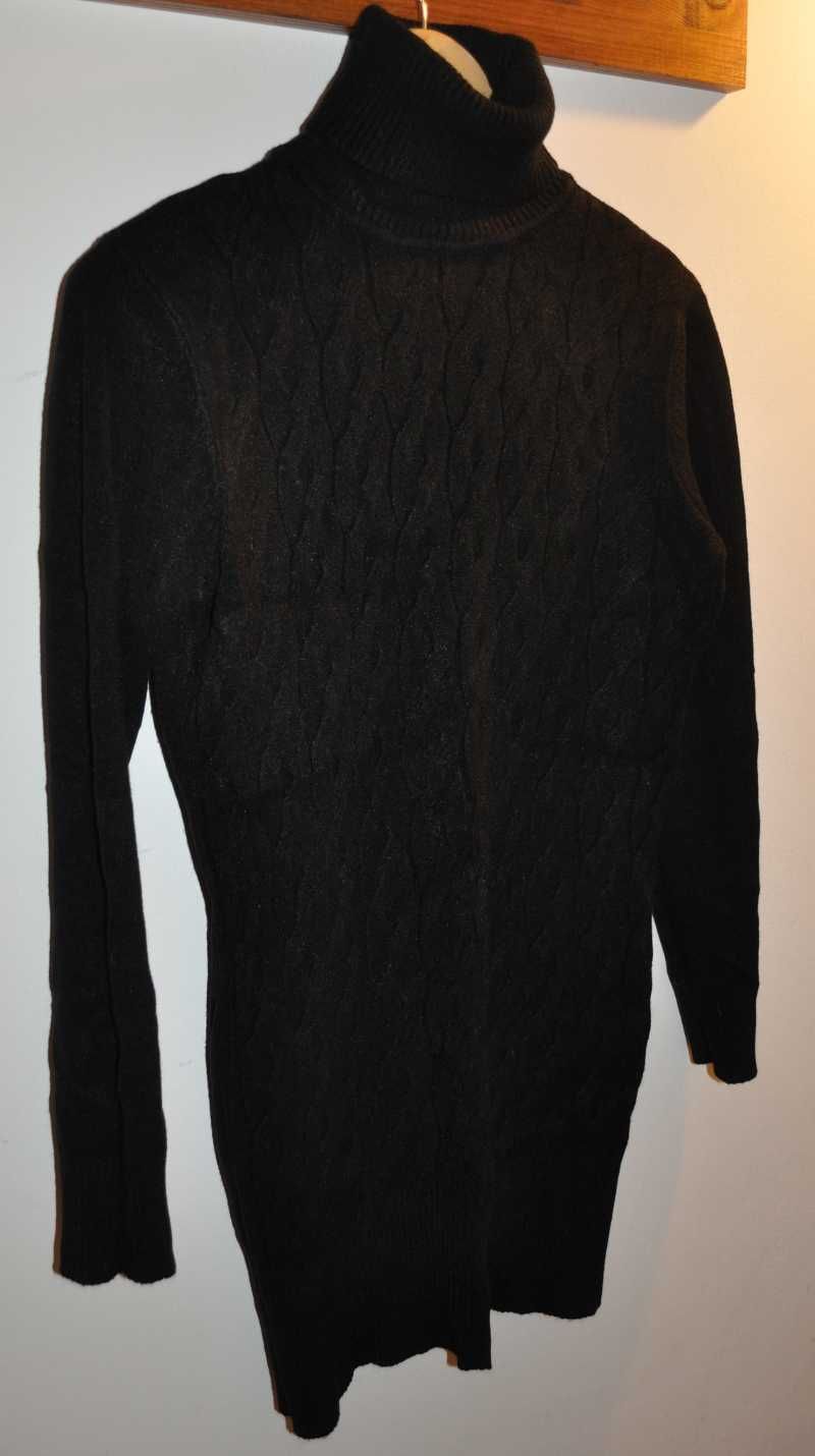 SWETER/ GOLF DAMSKI - czarny, ciepły, długi - S/M - Kraków