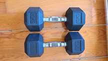 2 x halteres hexagonais 10 kg
