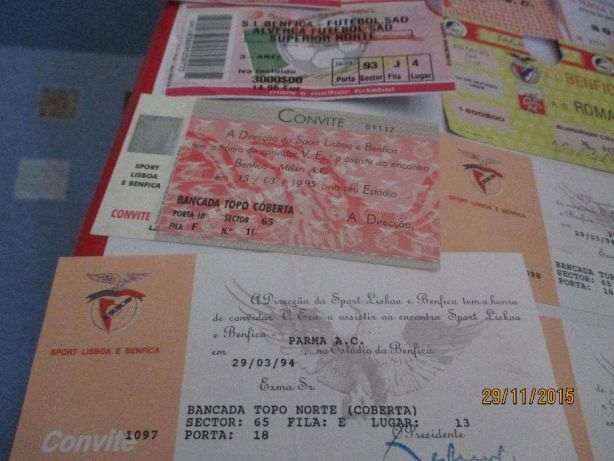 14 Bilhetes antigos do SLB+1 Camp. mundial juniores