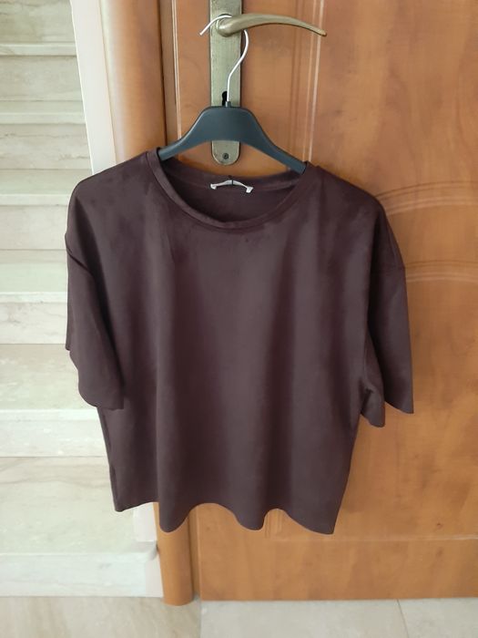 Bluzka M zara koszulka  bordo grubsza elegant oversize bluzeczka tkmax