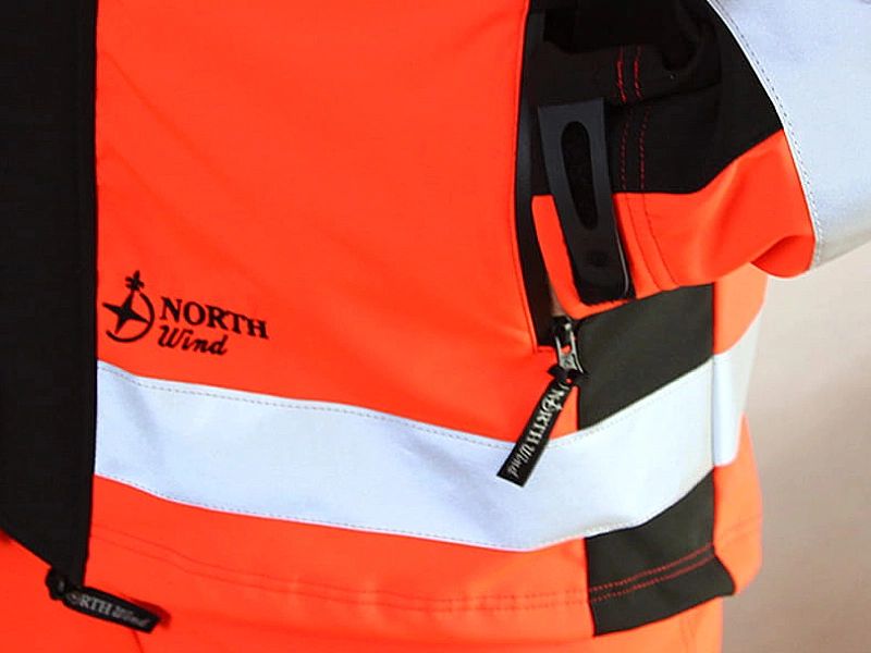Kurtka ratownicza Softshell PRM FLUO North-Wind z kompletem emblematów