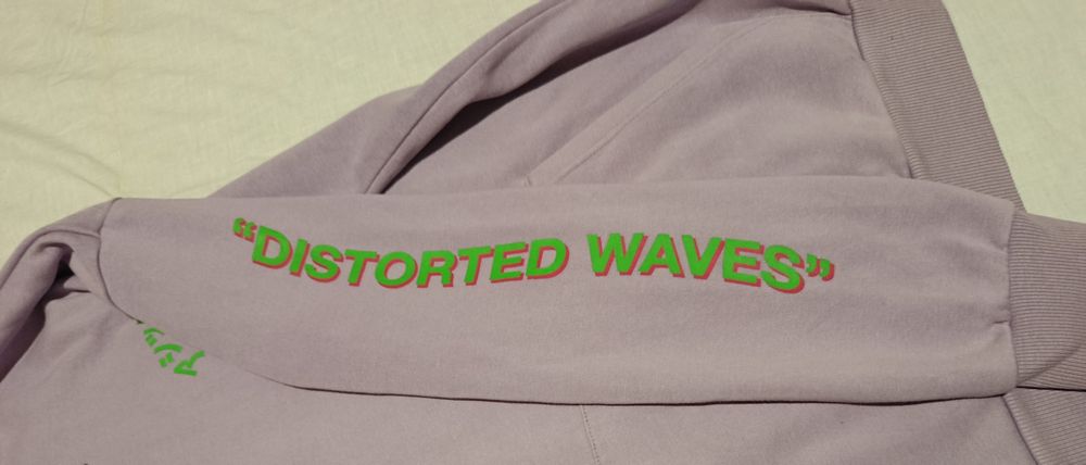 YOURTURN "Distorted Waves" Hoodie (M) лавандова чоловіча худі
