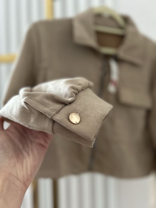 Kurtka damska zamszowa beżowa koszulowa nowa butik
