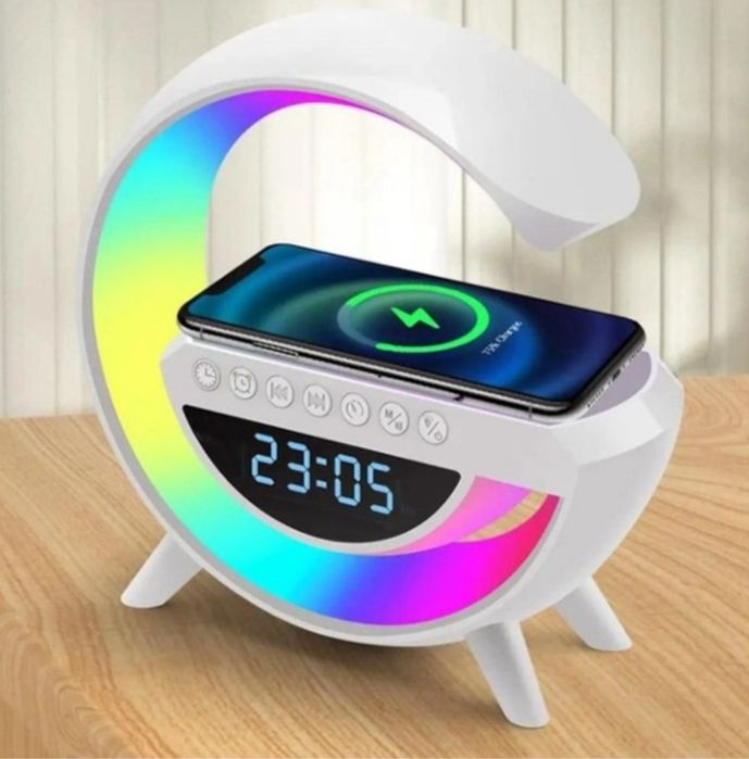 Настольная лампа-ночник с безпроводной зарядкой и Bluetooth кол.