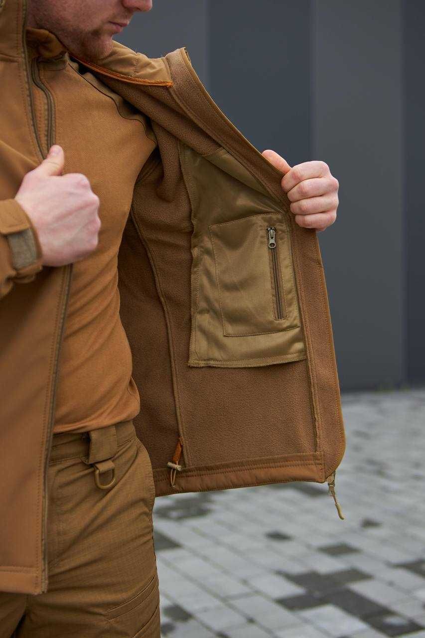 Тактична військова демісезонна куртка Softshell - на флісі