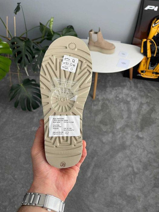 Угги UGG Neumel Chelsea Platform Beige / Уггі Неумел Челсі бежеві