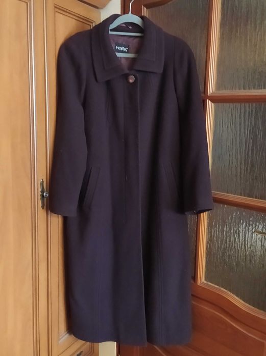 Bordowy Płaszcz Wełniany Damski MORIS