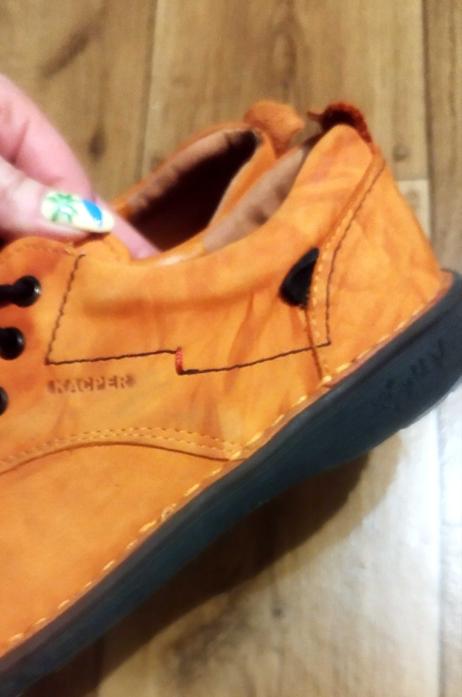 Buty skórzane KACPER rozm 38 pomarańczowe