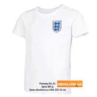 Новые белые футболки сборной Англии по футболу 100% хлопок S,  XL