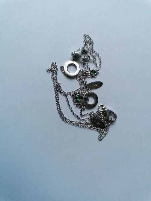 Apart Komplet bransoletka naszyjnik srebro koło spinel simple