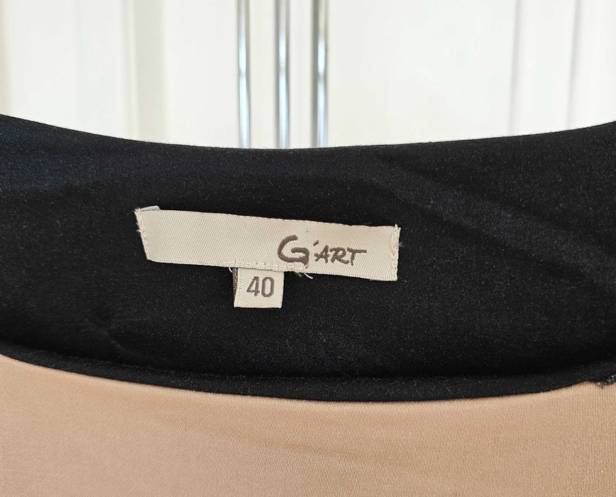 Vestido bege e preto da marca G'Art