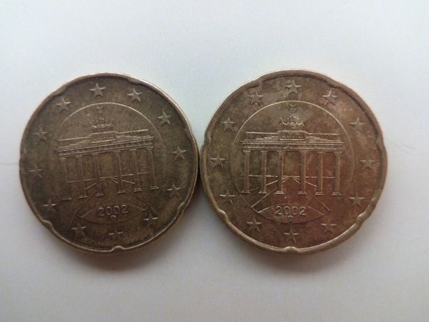20 Euro Cent 2002 года - 2 штуки