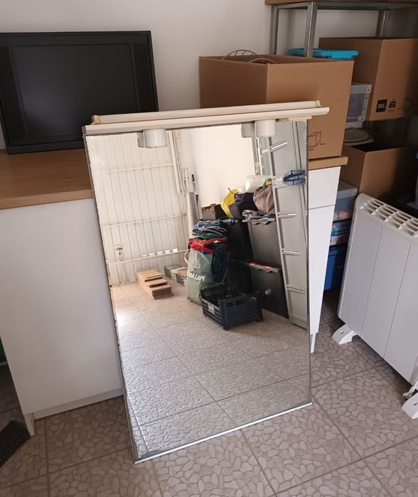 Espelho wc com luzes grande