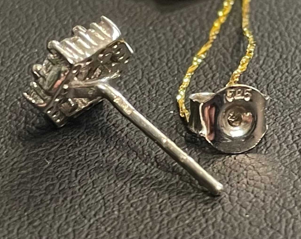 Pojedynczy kolczyk z białego złota 14kt (585) 2,35 gram