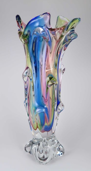 Grande Jarra Modernista Vidro Multicolor - 40 cm