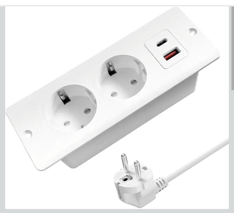 HIULLEN Gniazdko stołowe, chowane, z PD20 W