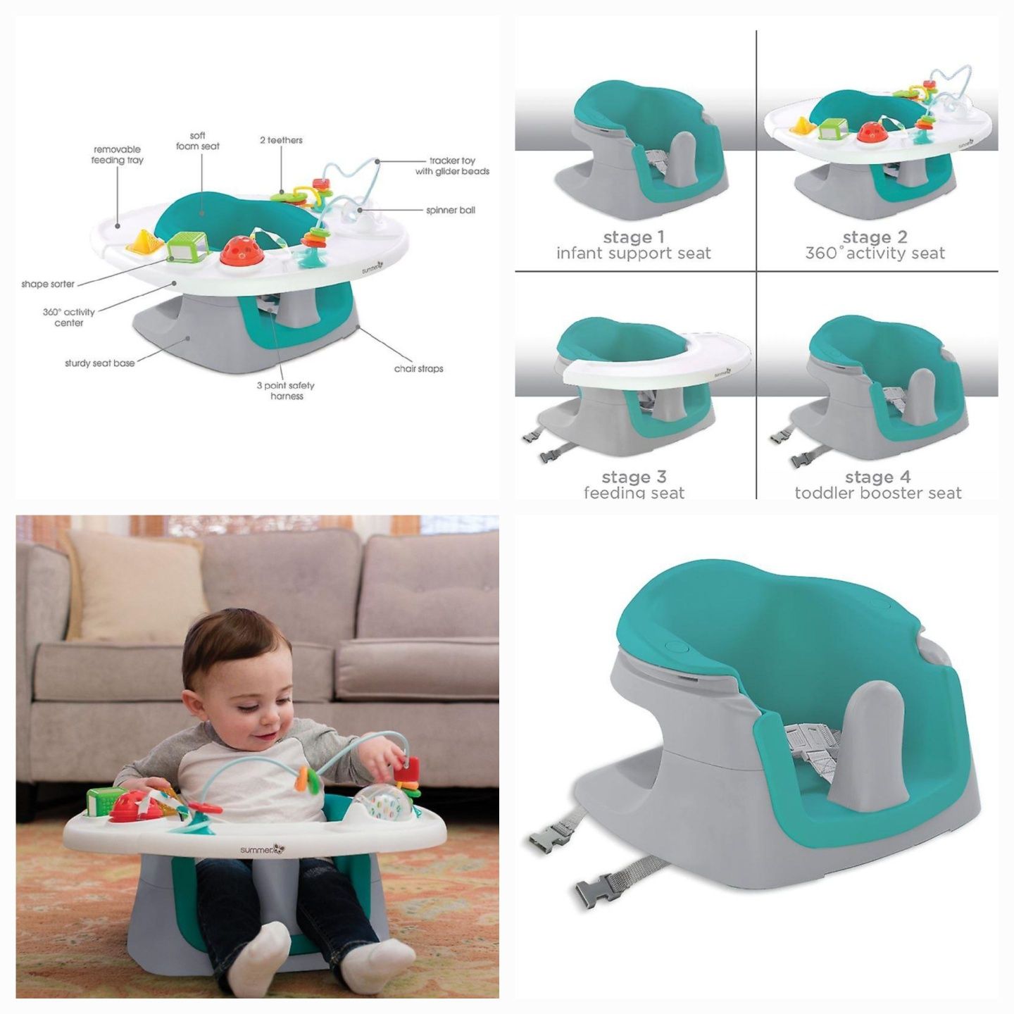 Fotelik krzesełko do karmienia summer baby 360⁰