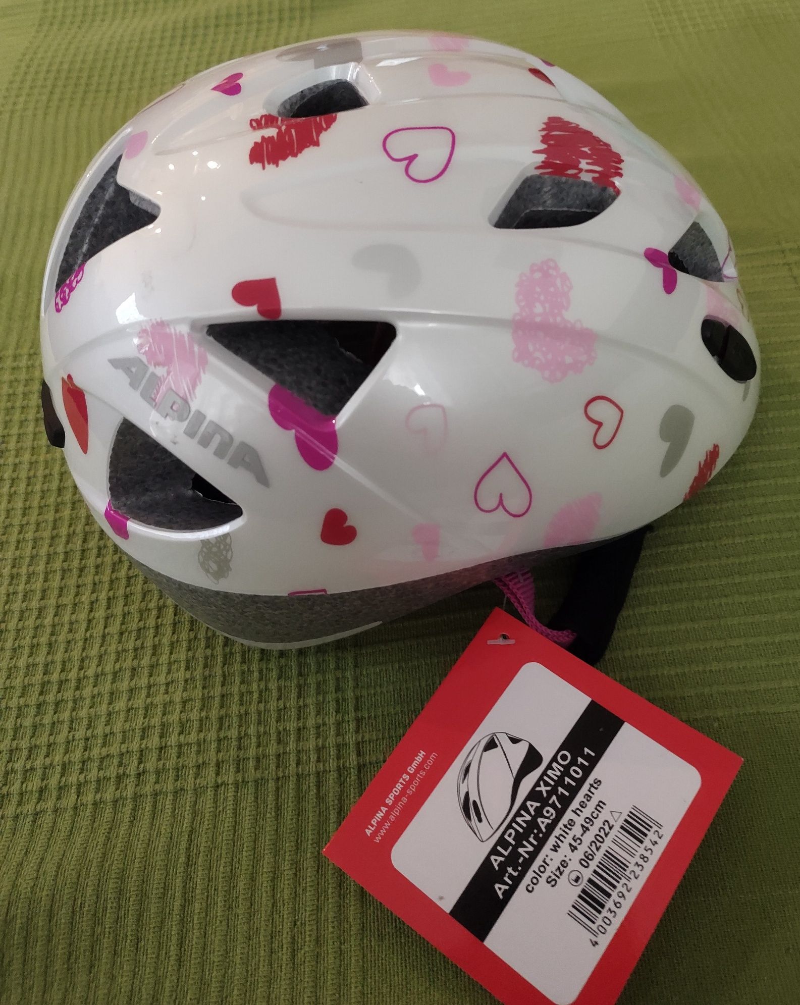 Nowy kask Alpina Ximo White Hearts 45-49 cm