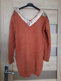 Sweter/ tunika z cekinami