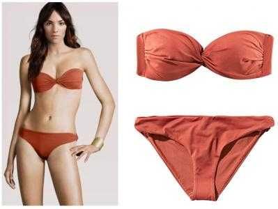 H&M 38 M nowe bikini strój kąpielowy miedziany karmelowy retro styl