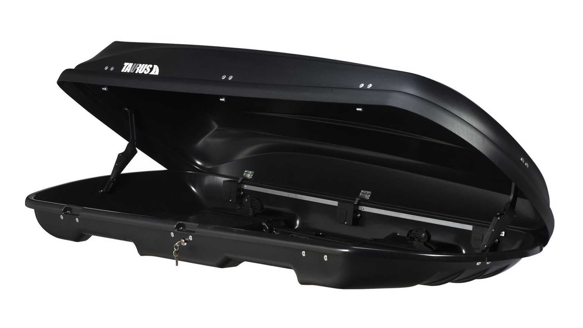 Dwustronny box dachowy Taurus Xtreme II 450 litrów czarny matowy fv gw