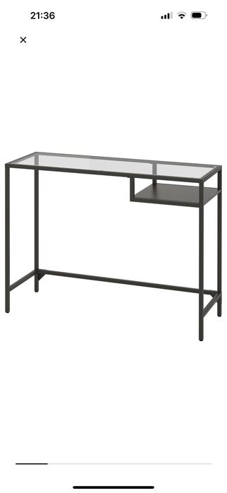 Konsola, biurko, toaletka ze szklanym blatem IKEA