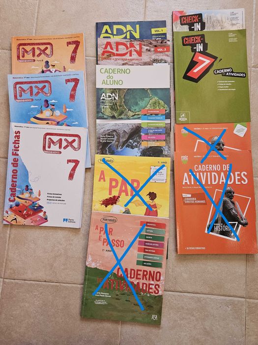 Manuais e Cadernos de atividades 7º ano