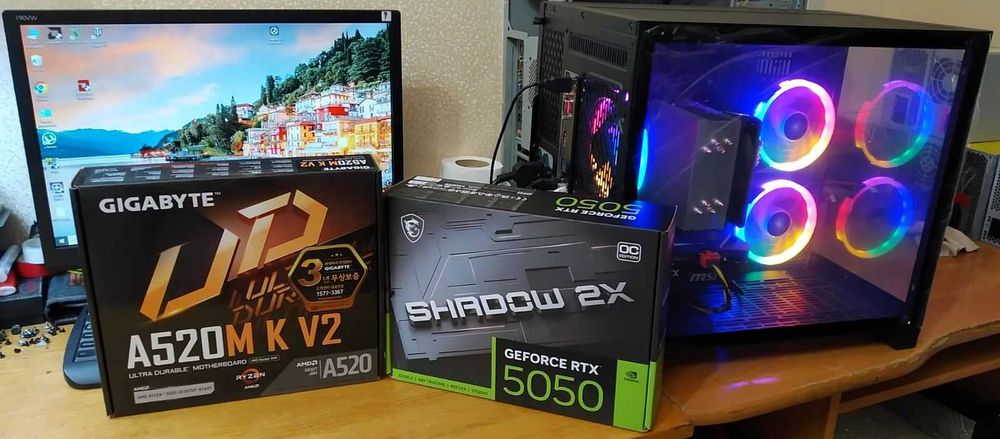 Новый игровой компьютер/Ryzen 5 5600/RTX 5050/1Tb SSD m2/32Gb DDR4