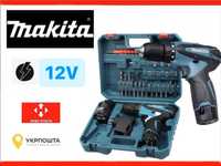 Аккумуляторный шуруповёрт 12V с набором Makita DF330DWE набор бит