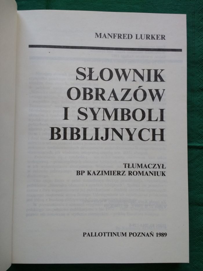Słownik obrazów i symboli biblijnych. Manfred Lurker