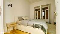 440803 - Quarto com cama de casal, com varanda, em apartamento com...
