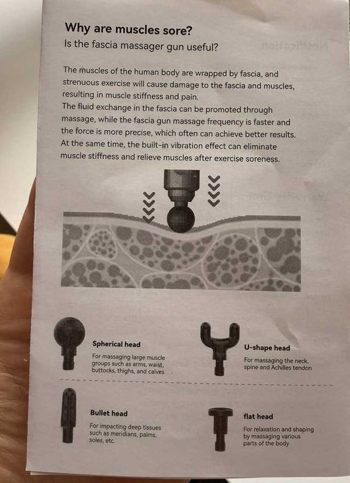 Перкусійний масажер для м'язів (Fascia Gun), масажний пістолет