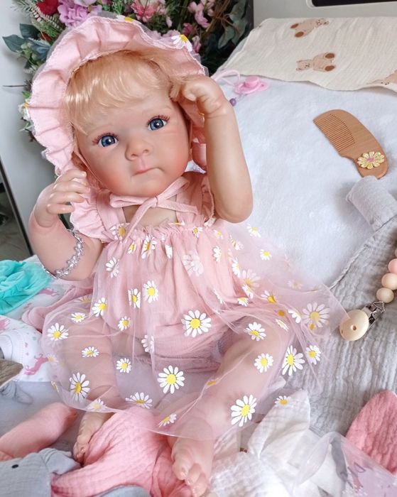 Lalka w typie reborn z wyprawką prezent lala cała winylowa blondynka