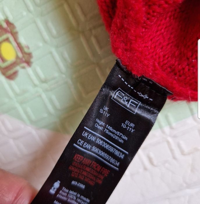 Новорічний Різдвяний светр Fred&Flo дівчинка 10-11 р світшот батнік