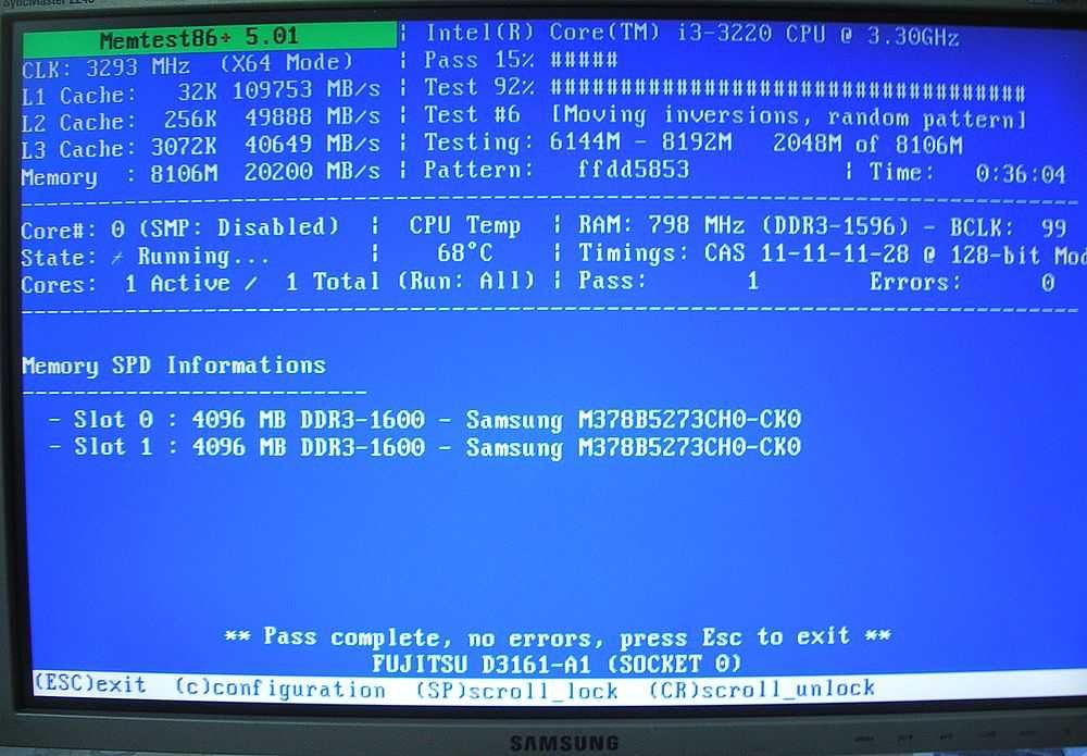 8 ГБ памяти DDR3-1600 SAMSUNG