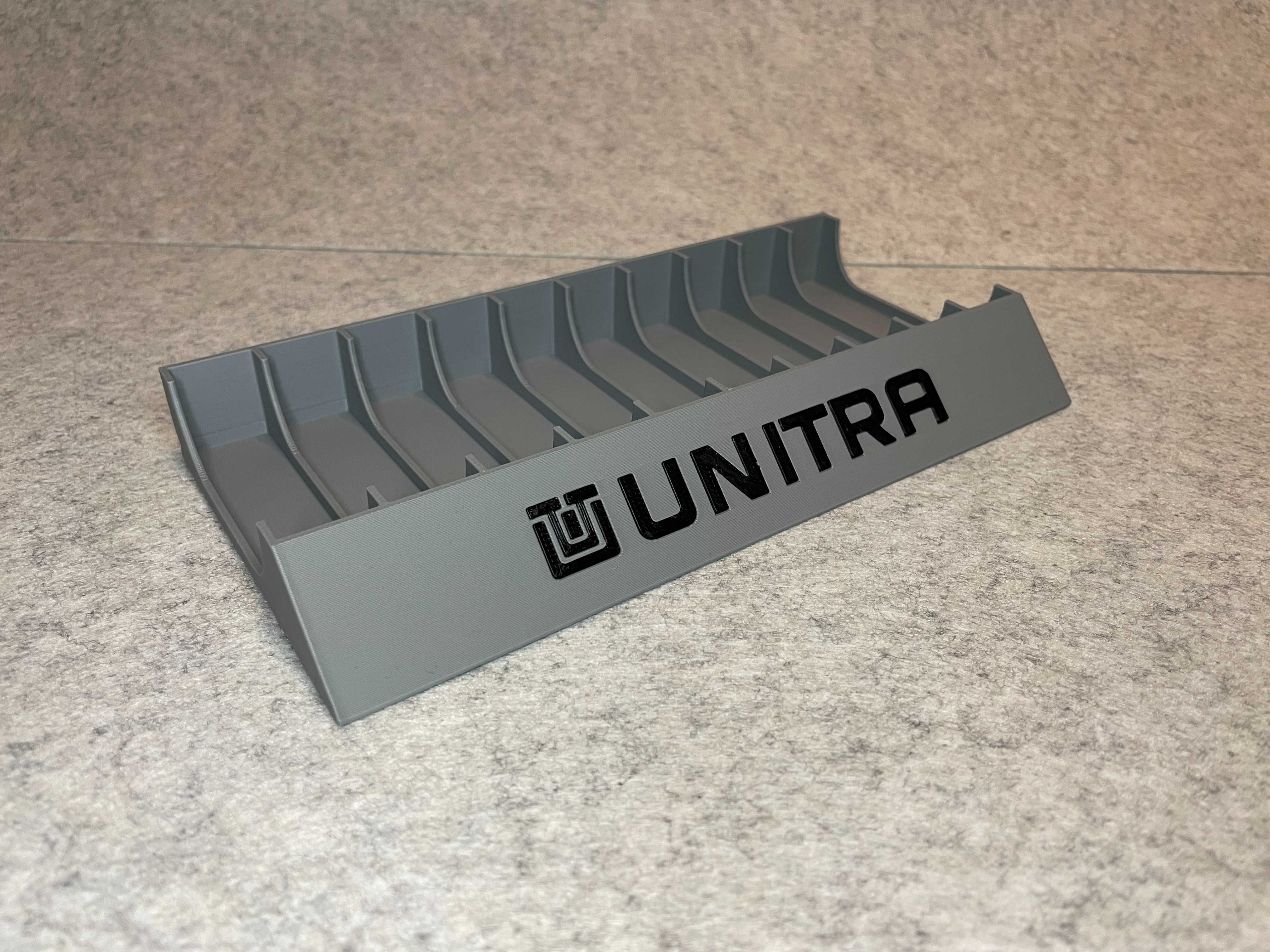 Stojak podstawka na 10 kaset magnetofonowych Unitra szara