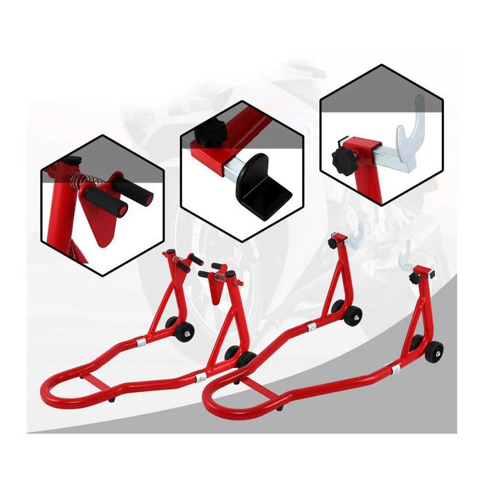 Cavalete universal moto - Suporte dianteiro/traseiro capacidade 450kg