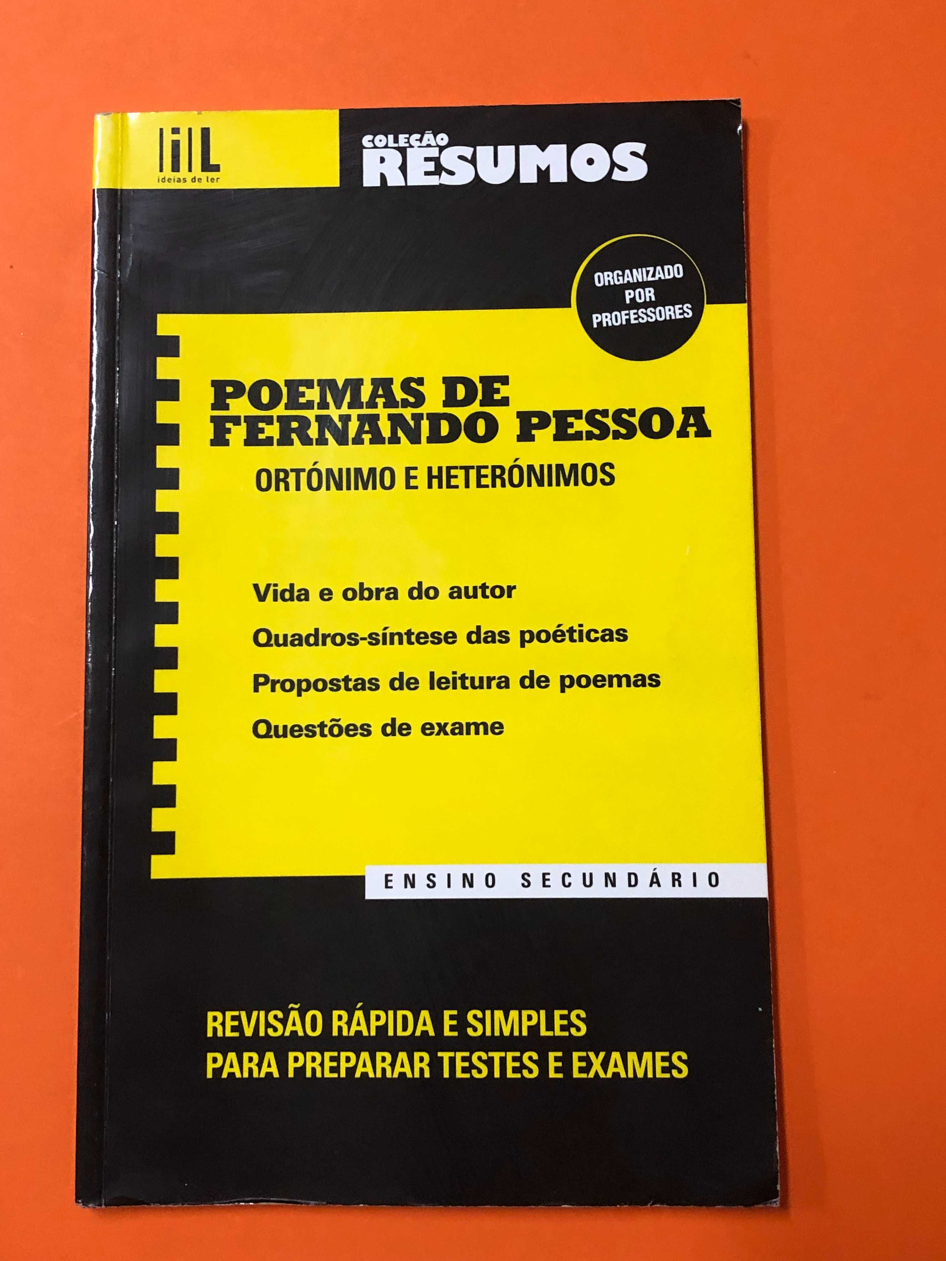 Coleção Resumos - Poemas de Fernando Pessoa – Ortónimo e heterónimos