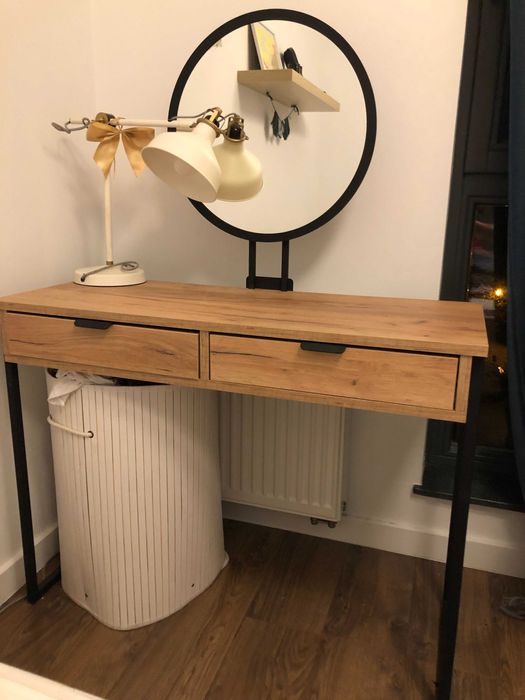 Toaletka z lustrem Feso w stylu Loft czarna