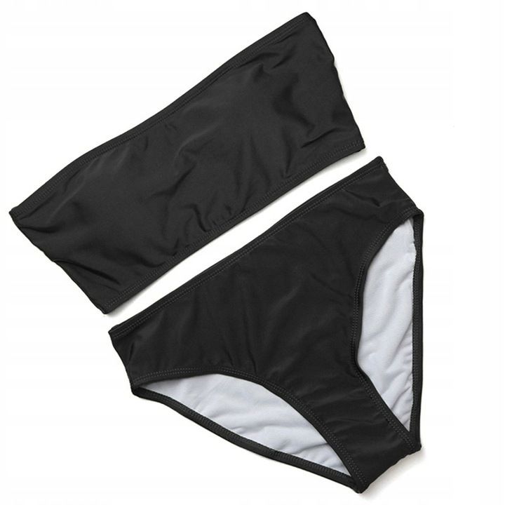Strój Kąpielowy Dwuczęściowy Sexy Bikini Majtki Wysoki Stan Opaska Kol